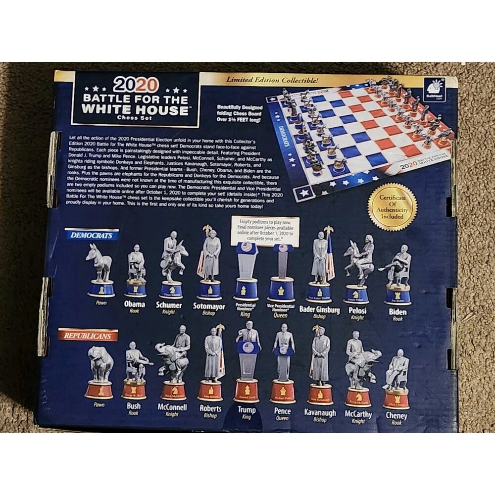 BulbHead 2020 Battle For The White House Chess Set - Picture 2 of 8